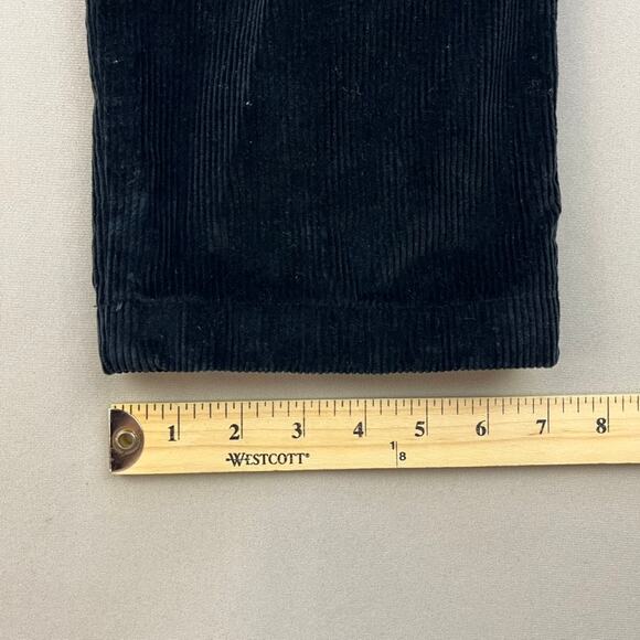 R.Swiader Pants Corduroy Mens 34 Black Trousers Pleated Straight Leg Button Fly - Picture 10 of 12